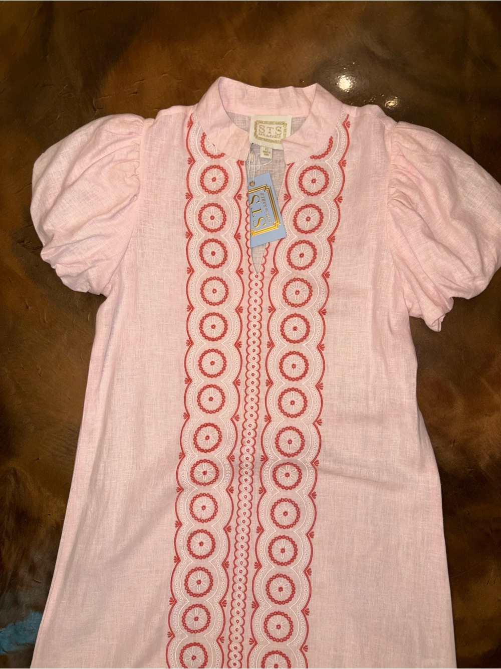 Sail to Sable Light Pink Embroidered Midi Dress - Picture 3 of 8